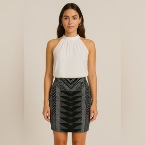 Chic Halter Neck Two-Piece Look Dress – Size S